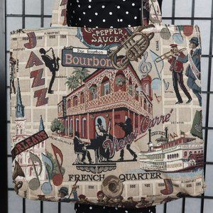 Vintage NOLA Large Tapestry Tote Bag